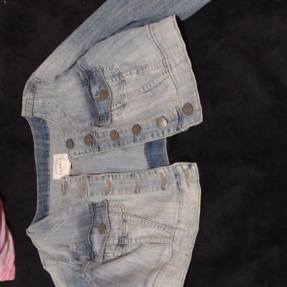 Torrid crop jean jacket